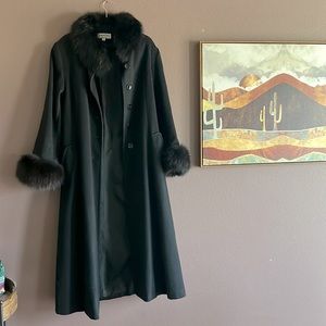 Jonathon Michael Trench Coat with REAL and RARE Rabbit Fur and Sheep Wool